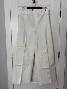 SPANX White High-Rise Wide Leg Jeans